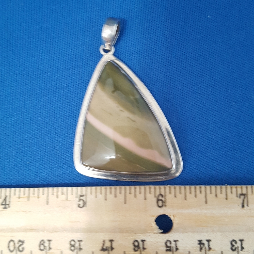 Triangle Shaped Multi Colored Stone On Sterling S… - image 3